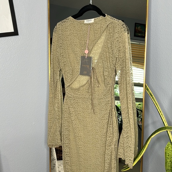 House of CB 'Giovanna' Stone Floral Lace Maxi Dress NWT - Picture 10 of 11